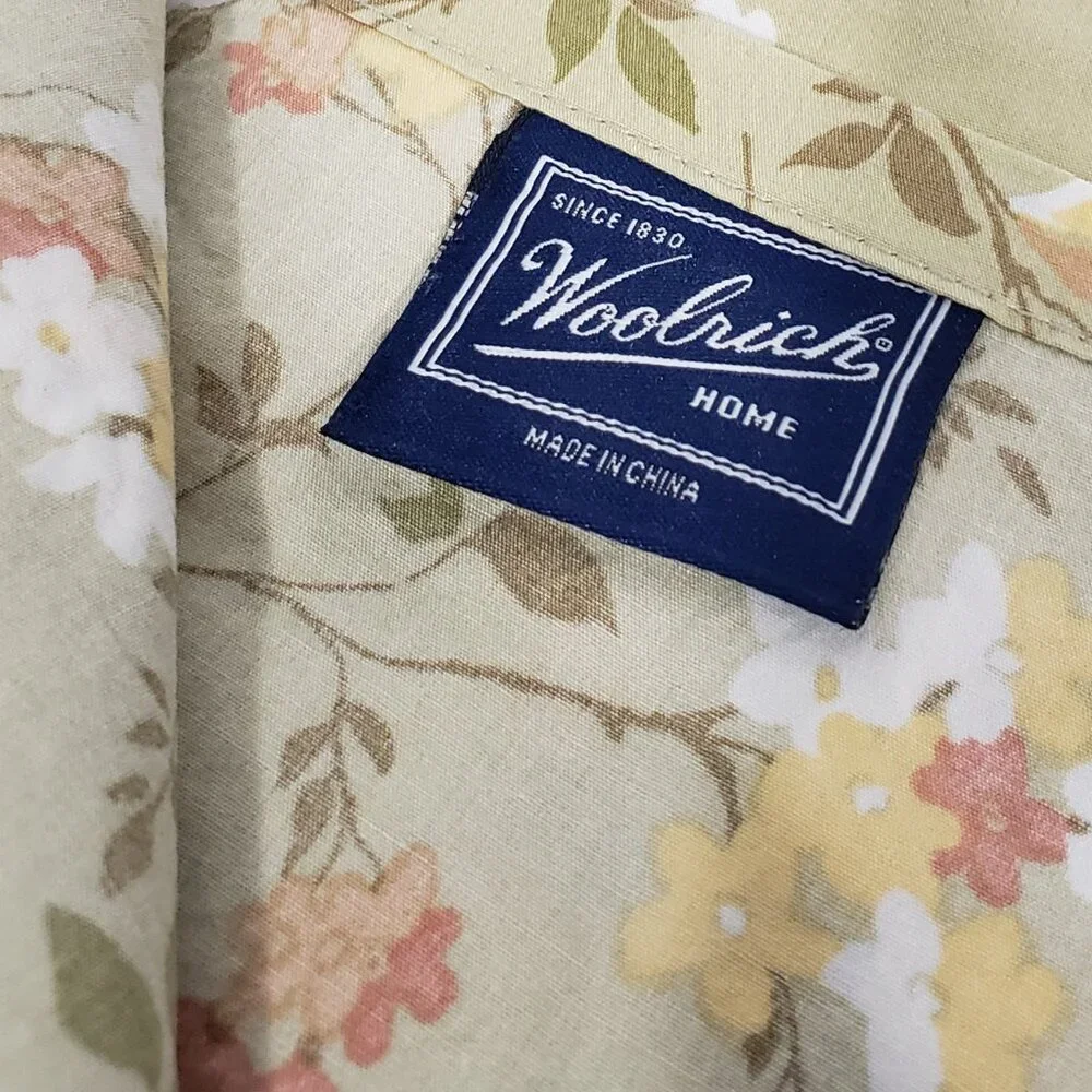 Woolrich  Olive Green Floral  Twin Extra Long Flat Sheet  64